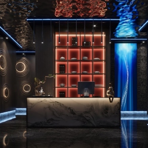 新中式洗浴中心前台3D模型下载